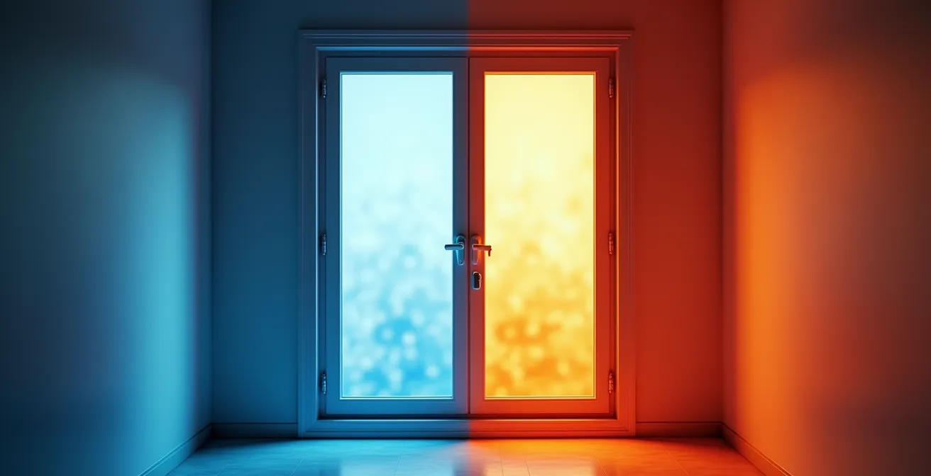 Caméra thermique révélant les ponts thermiques autour d'une fenêtre nouvellement installée