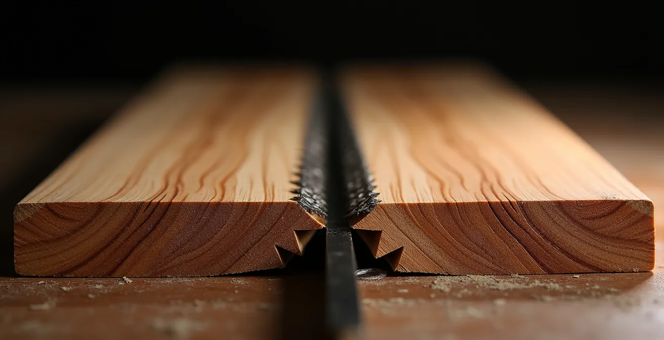 Coupe technique montrant l'angle d'attaque de la lame selon différentes profondeurs de réglage